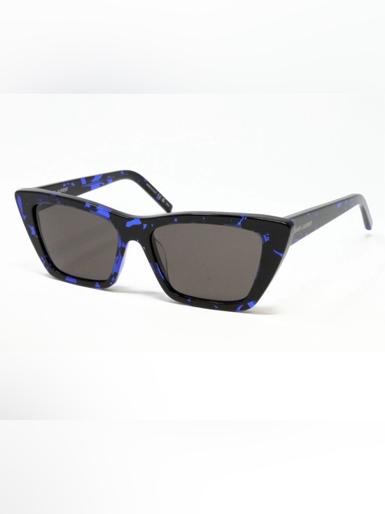 Saint Laurent Accessories - Saint Laurent Black Frame Sunglasses with Blue Tortoise Accents New with case
